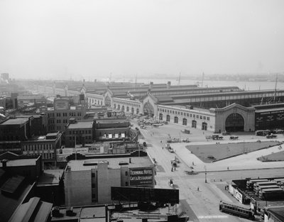 Nuevos muelles de Chelsea, Nueva York, c.1900-20 de Detroit Publishing Co.